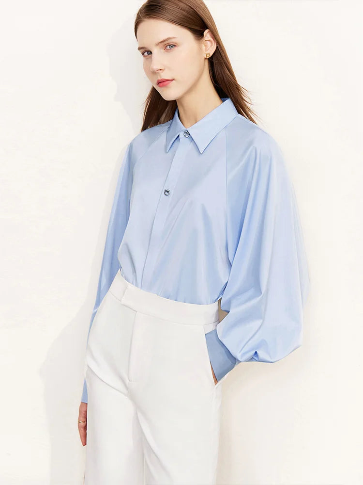  Minimalism Womens Tops New Fashion Spring Summer Women Clothing Lantern Sleeve Antibiosis Women's Shirts ; Blouses 71 427 321 893, 888 912 818848, blue