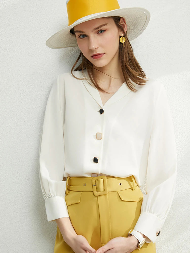 Minimalism Blouse Women Spring Vneck Solid Chiffon Blouse Office Lady Casual Shirts Elegant Blusas FemalE 71 427 321 893, 888 912 818848,beige